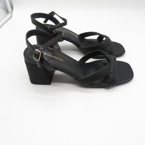 BCBGeneration Black Strappy Block Heel Sandals Size 9.5 NEW